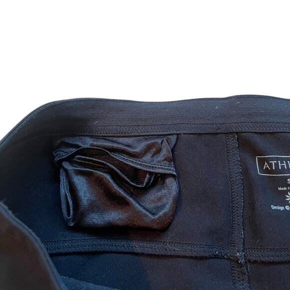Athleta Wind Warrior Leggings Zip Ankle Full Length Mid Rise Black Small Tall ST - Picture 7 of 12